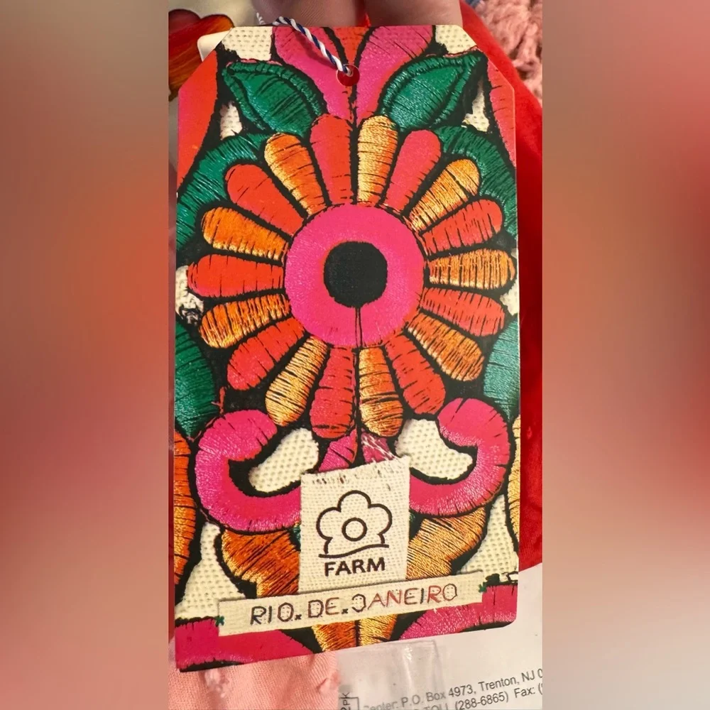 NEW Farm Rio Colorblock Boho Wrap Blouse Women's XL Pink & Red Swiss Dot Top NWT